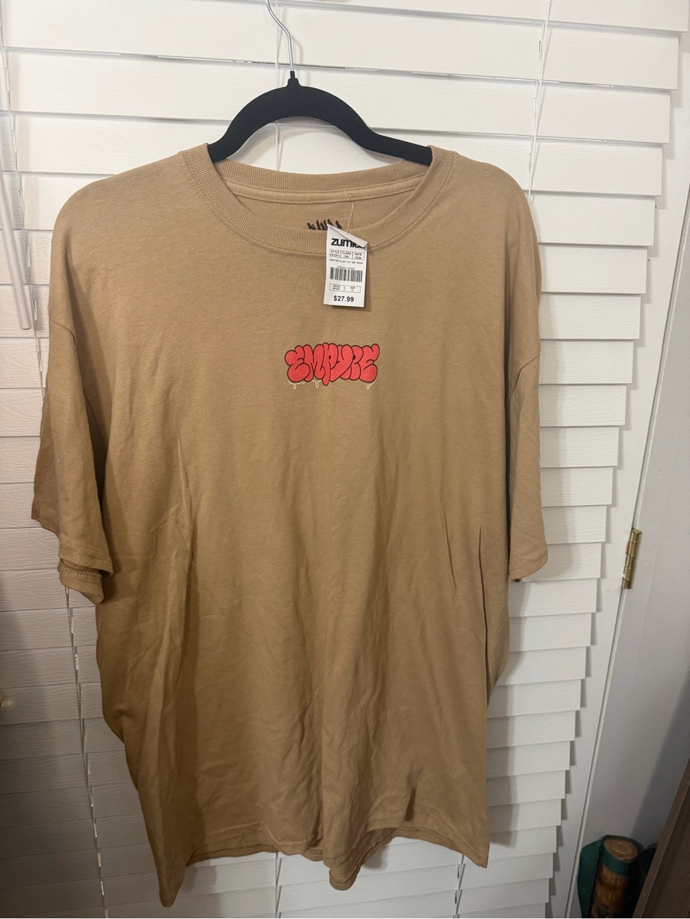 Empyre Tan Short Sleeve Tee with Red Chest Graphic